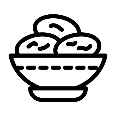 yiyecek ve içecek satırı vektör simgesi.