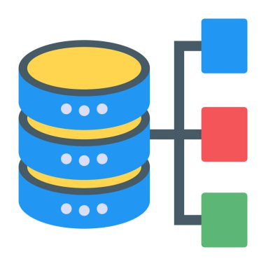 veritabanı düz vektör simgesi