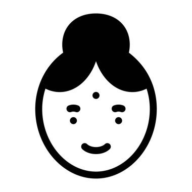 Kadın yüzü ikonu. Beyaz arkaplanda izole edilmiş web tasarımı için kadın avatar vektör simgelerinin basit çizimi