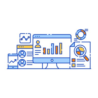 seo modern simgesinin vektör illüstrasyonu