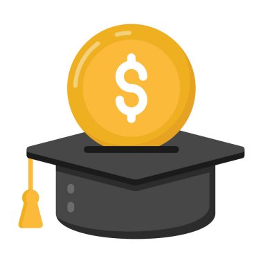 mezuniyet şapkası para vektör illüstrasyon tasarımı