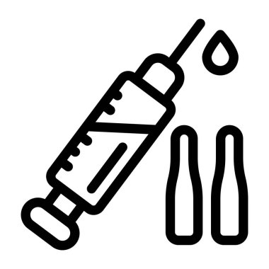 Basit şırınga simgesi, vektör illüstrasyonu