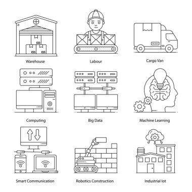 Web tasarımı için vektör simgeleri kümesi