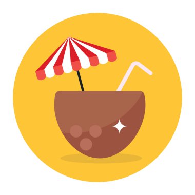 Yaz kokteyli. Web simgesi basit illüstrasyon