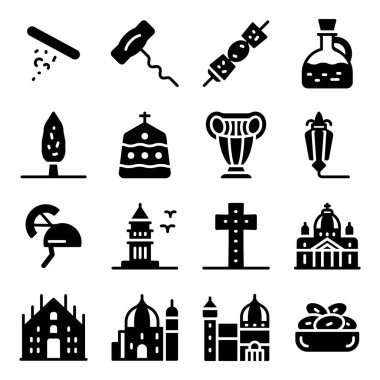 Beyaz arkaplanda modern düz vektör simgeleri kümesi 