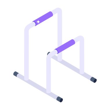 Beyaz arkaplanda izole edilmiş web tasarımı için spor ekipmanı vektör sembolü izometriği