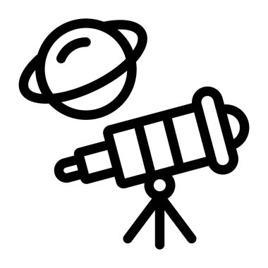 Teleskop. Web simgesi basit illüstrasyon