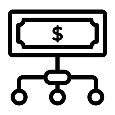 Dolar düz vektör simgesi