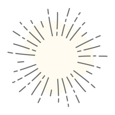 Güneş patlaması. Güneş ışınları. vektör illüstrasyonu.