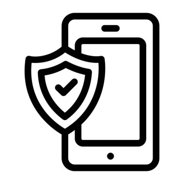 mobil ve teknoloji çizgisi simgesi