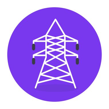 Düz çember izole edilmiş ağ için kule simgesi