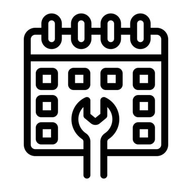 Takvim ayarları simgesi, vektör illüstrasyonu