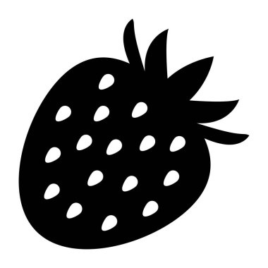 Çilekli. Web simgesi basit illüstrasyon