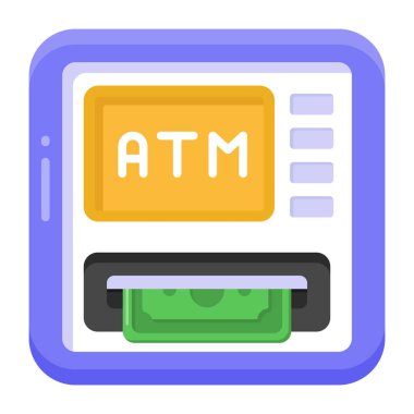 ATM 'de. Web simgesi basit illüstrasyon