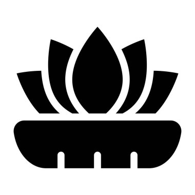 Lotus ikonu vektör illüstrasyonu