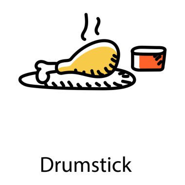 Yiyecek ve içecek ikonunun vektör illüstrasyonu