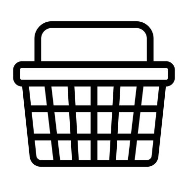 Alışveriş sepeti ikonu. Web için süpermarket troleybüs vektör simgelerinin özet çizimi