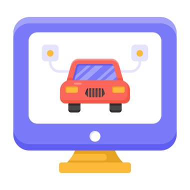 Otomobil Düz Vektör Simgesi