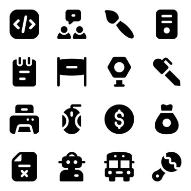 bankacılık ve finans basit simge seti