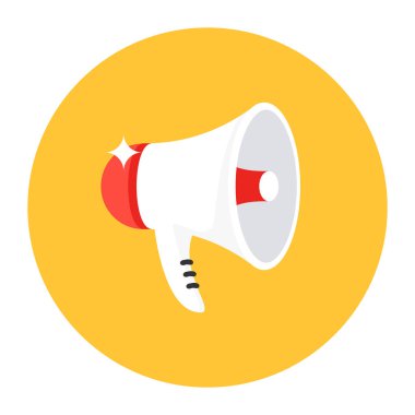 megafon düz simge, vektör illüstrasyonu