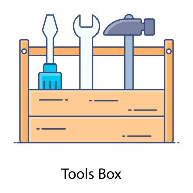 İnşaat araçları simgesi. Web için donanım aracı vektör simgelerinin düz çizimi