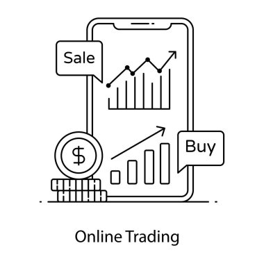 Finansal büyüme çizgisi ikonu vektörü. İş analizi imzası. izole edilmiş sınır sembolü çizimi