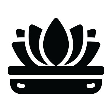 Lotus ikonu vektör illüstrasyonu