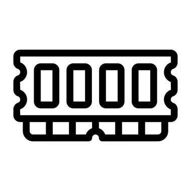 Bilgisayar çipinin izole edilmiş simgesi, vektör illüstrasyon tasarımı