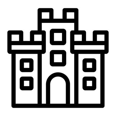 Kale binası Web simgesi basit tasarım