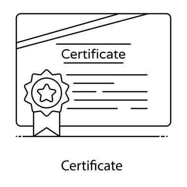 Sertifika vektör simgesi modern basit illüstrasyon