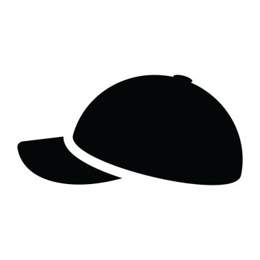 Şapka ikonu. siyah ve beyaz vektör çizimi