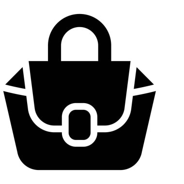 bir kadın çantasının siyah beyaz vektör çizimi