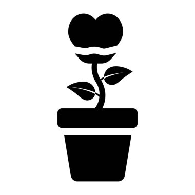 Yaprak ikonu vektör illüstrasyon tasarımlı kalp