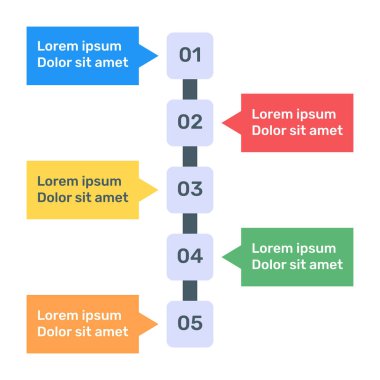 Metin için 4 basamaklı bilgi simgesi ögesinin vektör illüstrasyonu