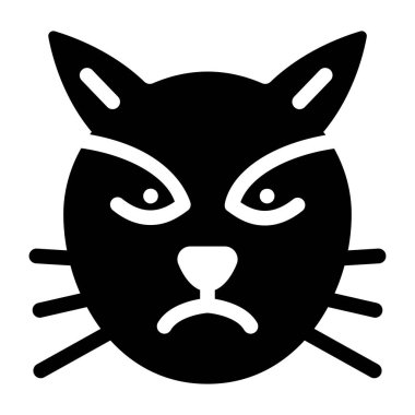 Kedi kafası ikonu. Rakun vektör logosu çizgi filmi.