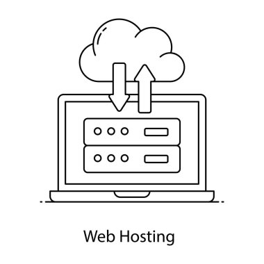 Bulut hesaplama teknolojisi ikon vektör çizimi tasarımı