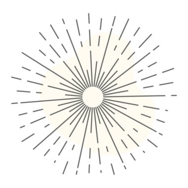 Güneş patlaması. Eski tarz. vektör illüstrasyonu.