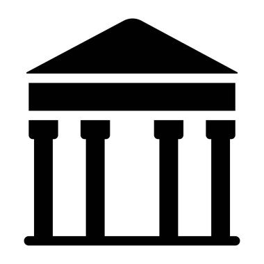 mahkeme binası simgesi, vektör illüstrasyonu
