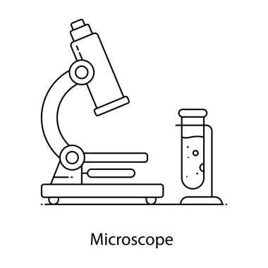 Mikroskop simgesi vektör çizimi