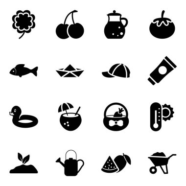 Yiyecek ve içecek ikonunun vektör illüstrasyonu