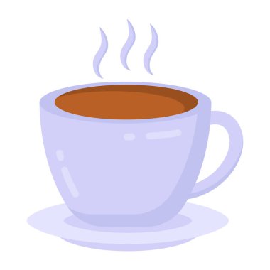 Sıcak içecek vektör çizimi olan bir fincan kahve.