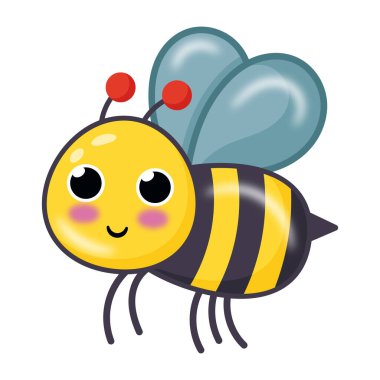 Beyaz arka planda uçan bir arı