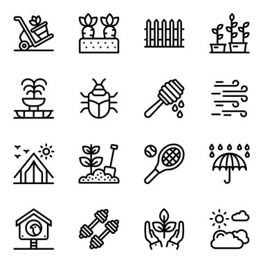 Beyaz arkaplanda modern düz vektör simgeleri kümesi 