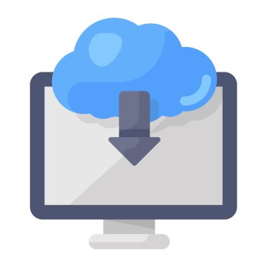 Simge tasarımı ile bulut hesaplama kavramı, vektör illüstrasyonu 10 eps grafik.