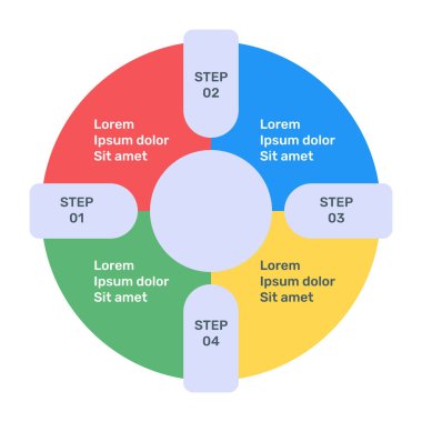 Simgeli bilgi şablonu, vektör illüstrasyonu