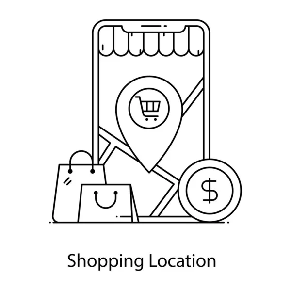 Τσάντα Για Ψώνια Κινητό Τηλέφωνο — Διανυσματικό Αρχείο