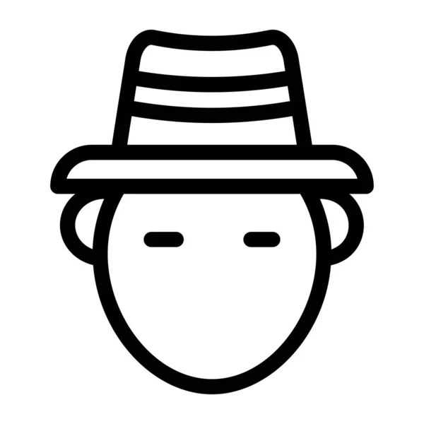 Man Wearing Hat Mask Vector Illustration — Stock Vector