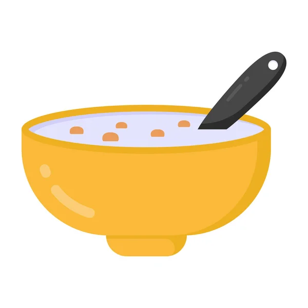 Tazón Con Utensilios Cocina Aislados Sobre Fondo Blanco — Vector de stock