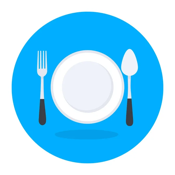 포크와 아이콘 Cutlery Dish Vector 아이콘의 — 스톡 벡터