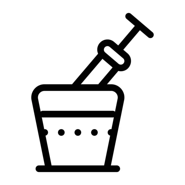 Eiskübel Symbol Umriss Illustration Von Cocktail Vektorsymbolen Für Das Web — Stockvektor